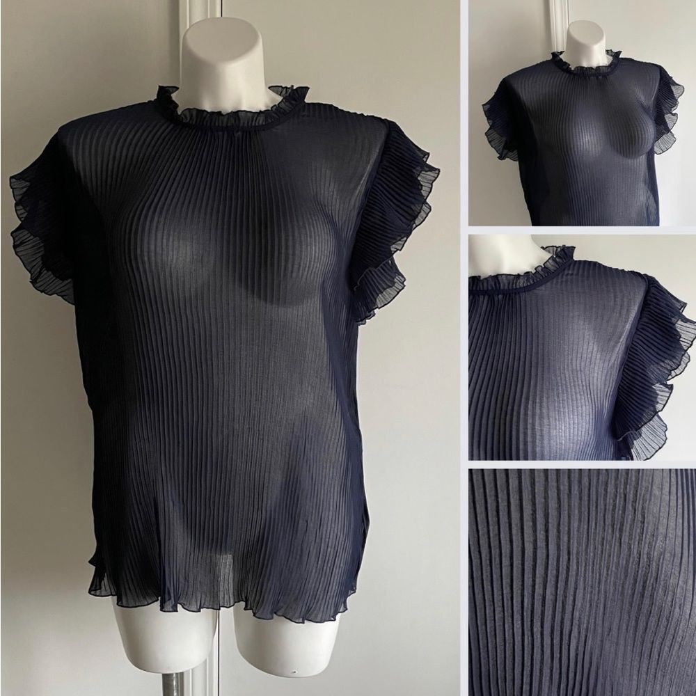 Navy Blouse from City Chic, Size M (18), NWT